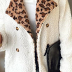 Cozy Leopard-Trim Coat 🐆 – Oversized & Soft, Perfect for Brunch/Lounge Days