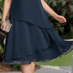 Women's Layered Mesh A-Line Midi Dress 💫 – Ruffled Mesh Layers + A-Line Silhouette, Stylish for Daily Wear 🛍️