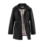 Long Hooded Zipper Windbreaker 🧥 – Drawstring Waist-Cinching, Slimming Fit for Daily Commute & Errands 👜