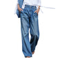 Women's Washed Casual Jeans 👖 – High-Waist Slim Fit, Hides Hips for Daily Commute & Dates 💼