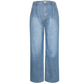 Women's Washed Casual Jeans 👖 – High-Waist Slim Fit, Hides Hips for Daily Commute & Dates 💼