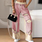 Elastic Drawstring Patchwork Denim Wide-Leg Pants 👖💫 – Stretchy Fit, Unique Patchwork Design, Comfy for All-Day Wear
