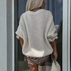 Women's Solid Round-Neck Knit Sweater 🧶✨ – Soft Cozy Knit, Timeless Style for Autumn/Winter, Perfect for Casual & Layered Looks