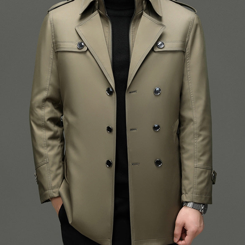 Men's Medium-Length Trench Coat with Detachable Inner 🧥🌡️ – 1-Coat 2-Ways, Warm for Autumn/Winter, Perfect for Daily & Commute