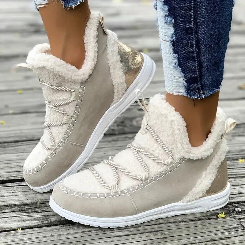 Women's Mid-Calf Snow Boots 👢 – Cozy Fleece, Anti-Slip Sole for Winter Walks/Daily