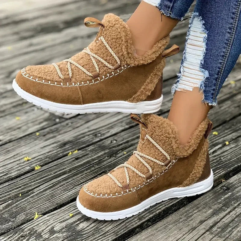 Women's Mid-Calf Snow Boots 👢 – Cozy Fleece, Anti-Slip Sole for Winter Walks/Daily