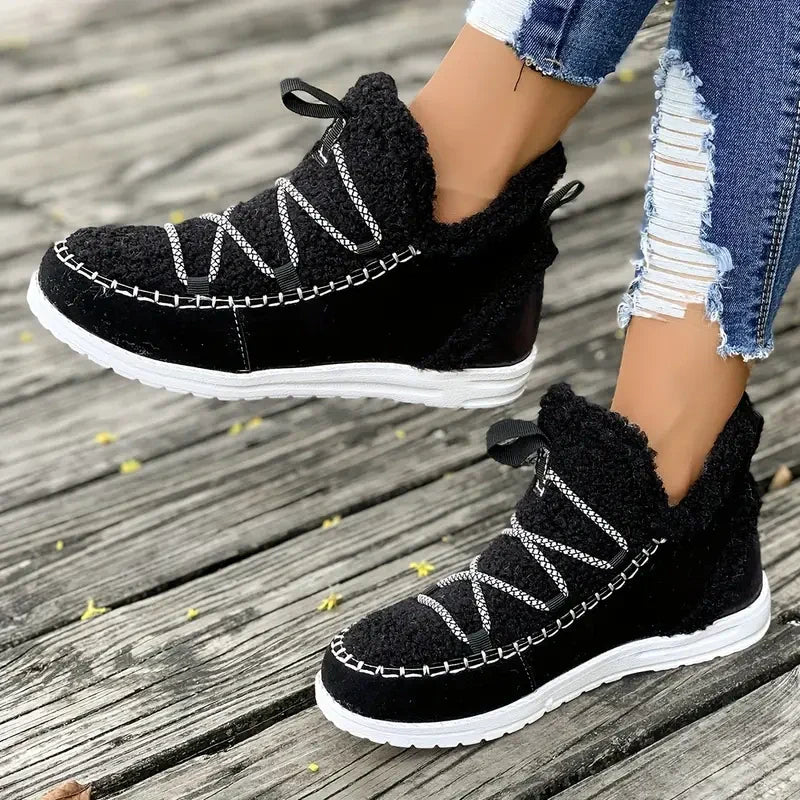 Women's Mid-Calf Snow Boots 👢 – Cozy Fleece, Anti-Slip Sole for Winter Walks/Daily