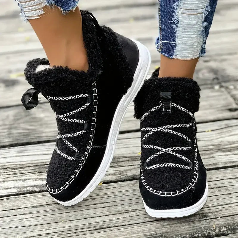 Women's Mid-Calf Snow Boots 👢 – Cozy Fleece, Anti-Slip Sole for Winter Walks/Daily