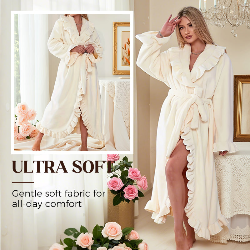 Soft Fluffy Bathrobe 🧖♀️ – Skin-Friendly Fabric, Cozy Warmth for Post-Shower