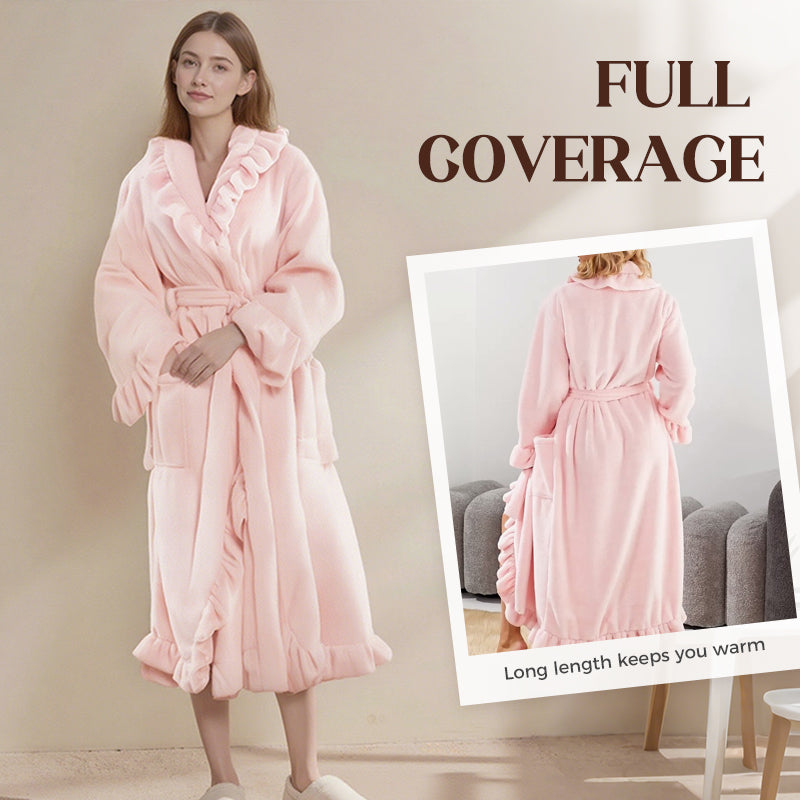 Soft Fluffy Bathrobe 🧖♀️ – Skin-Friendly Fabric, Cozy Warmth for Post-Shower