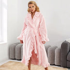 Soft Fluffy Bathrobe 🧖♀️ – Skin-Friendly Fabric, Cozy Warmth for Post-Shower
