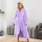 Soft Fluffy Bathrobe 🧖♀️ – Skin-Friendly Fabric, Cozy Warmth for Post-Shower