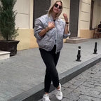 Women's Casual Quilted Oversized Jacket 🧥 – Lightweight Warmth, Slims Without Bulk for Daily Outings