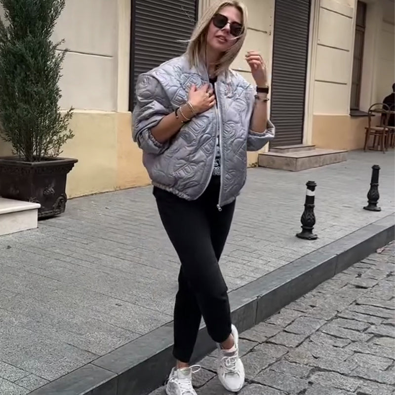 Women's Casual Quilted Oversized Jacket 🧥 – Lightweight Warmth, Slims Without Bulk for Daily Outings