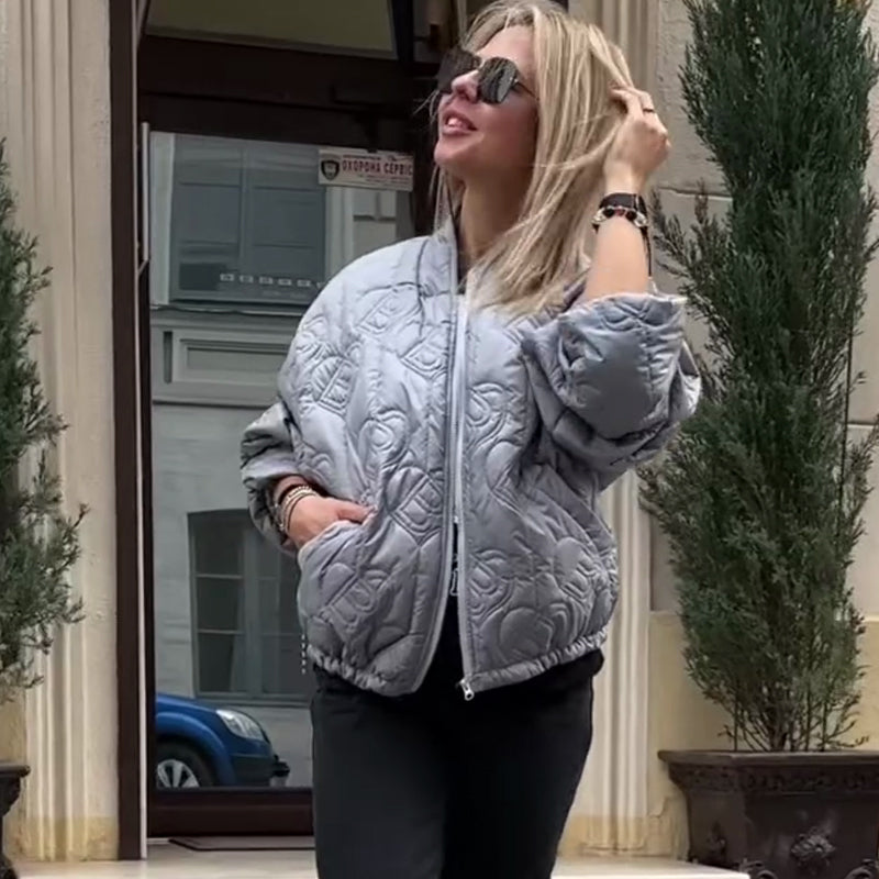 Women's Casual Quilted Oversized Jacket 🧥 – Lightweight Warmth, Slims Without Bulk for Daily Outings