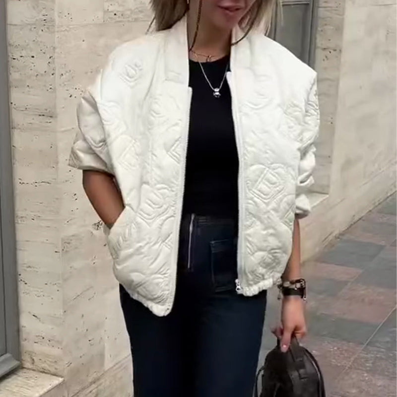Women's Casual Quilted Oversized Jacket 🧥 – Lightweight Warmth, Slims Without Bulk for Daily Outings