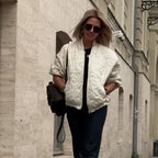 Women's Casual Quilted Oversized Jacket 🧥 – Lightweight Warmth, Slims Without Bulk for Daily Outings