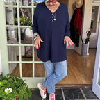 Women's Buttoned V-Neck Top 👚 – Soft Fabric, Versatile for Daily/Casual