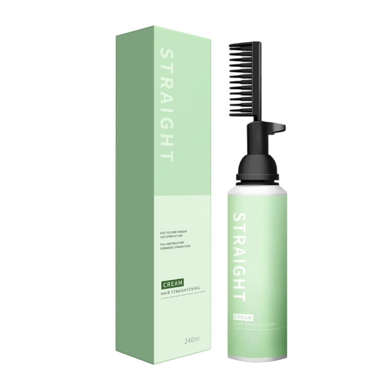 Hair Straightening & Softening Cream with Built-In Comb