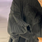 Women's Plus Size Lantern Sleeve Dress 👗✨ – Stand Collar, Flowy Fit for Casual/Party