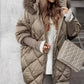 Women’s Fashion Mid-length Parka 🧥✨ – Winter Knit Sleeve Patchwork, Flattering Fit for Cold Days