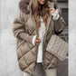 Women’s Fashion Mid-length Parka 🧥✨ – Winter Knit Sleeve Patchwork, Flattering Fit for Cold Days