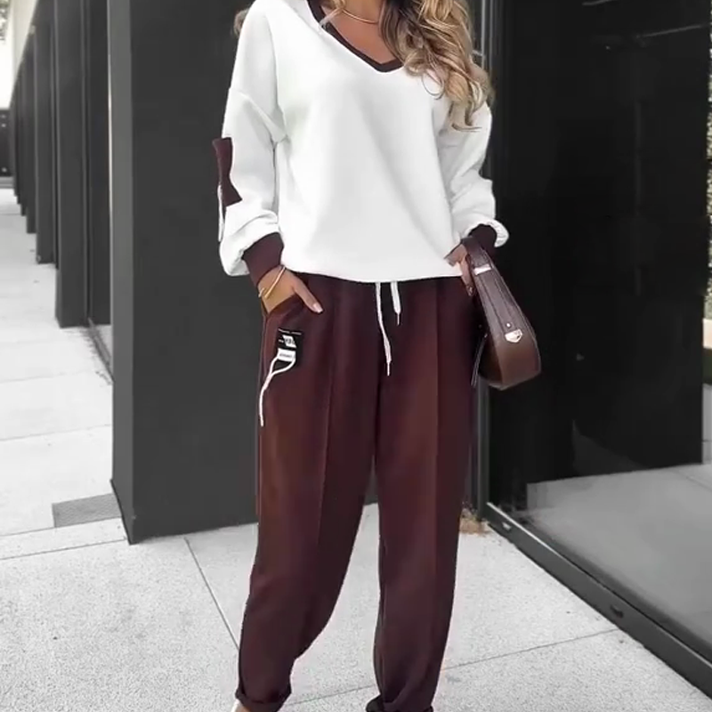 🌈 Color-Block Pullover Hoodie & Jogger Set – Cloud-Soft Athleisure for Daily Wear & Lounging 🛋️