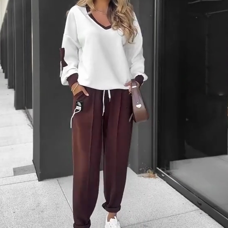 🌈 Color-Block Pullover Hoodie & Jogger Set – Cloud-Soft Athleisure for Daily Wear & Lounging 🛋️