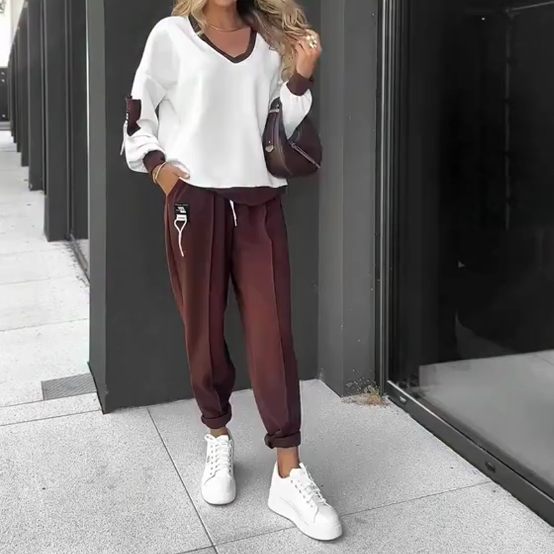 🌈 Color-Block Pullover Hoodie & Jogger Set – Cloud-Soft Athleisure for Daily Wear & Lounging 🛋️