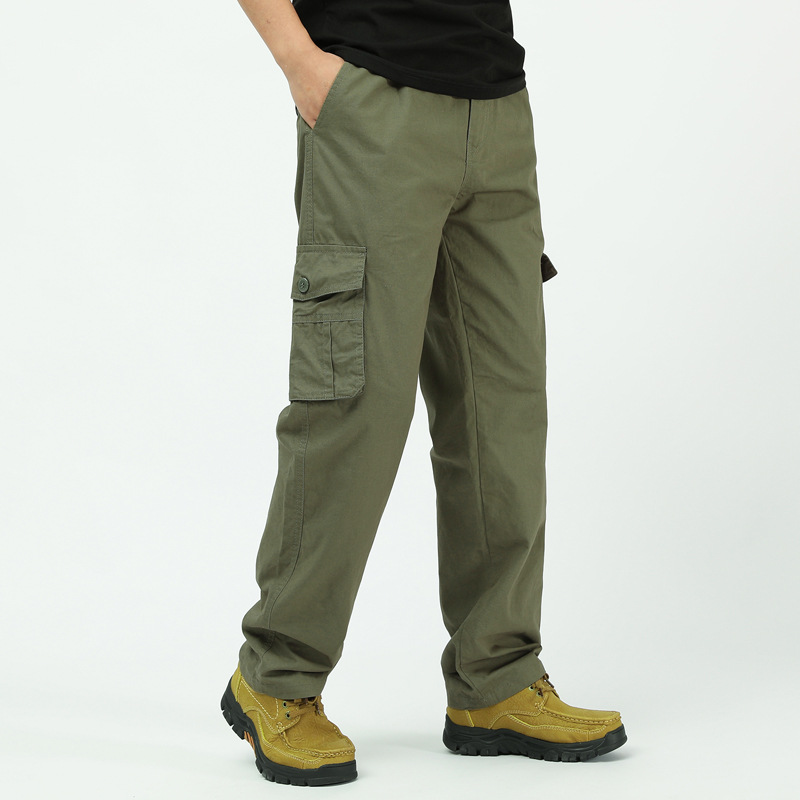 Durable Men’s Cargo Pants 🥾 – Multi-Pocket Relaxed Fit for Camping/Street Wea