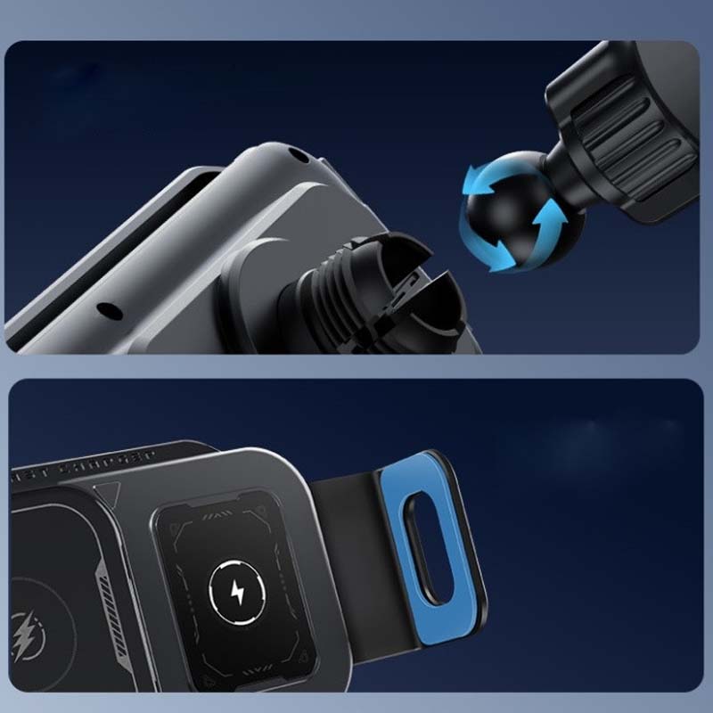 Car Phone Holder with Wireless Charger ⚡ – Stable for Foldable Phones & Easy 360° Adjust