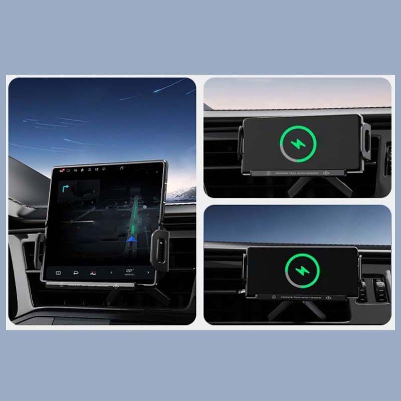 Car Phone Holder with Wireless Charger ⚡ – Stable for Foldable Phones & Easy 360° Adjust