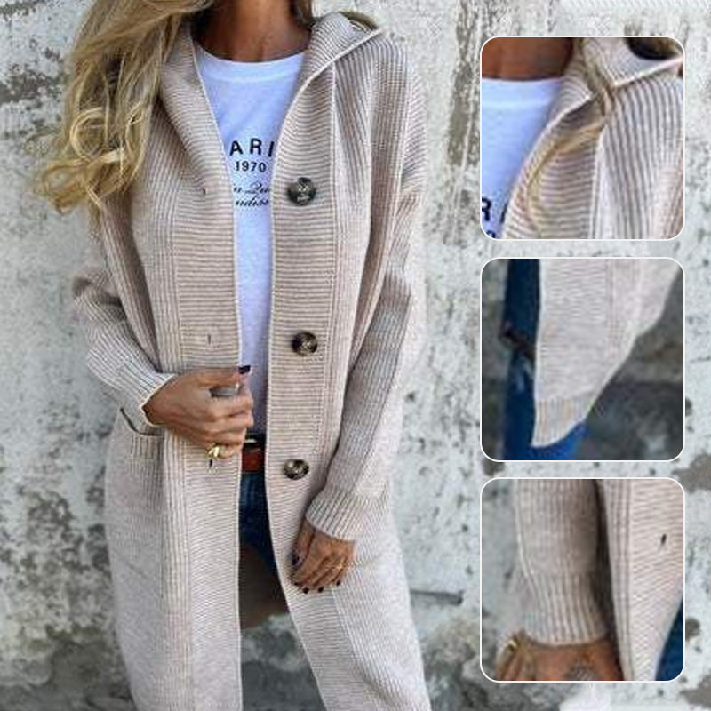 Soft Women's Button-Down Hooded Cardigan 🍂 – Casual Style for Errands/Fall Layering