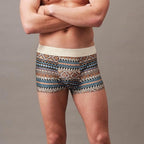 Men's Geometric Pattern Boxer Briefs 🩲 – Modal Breathable Fabric & Moisture-Wicking for Daily/Workout