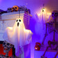 Halloween Glowing Ghost Chandelier 👻 – Warm Light Flicker, Easy Hang for Party Living Room