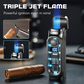 Triple flame refillable cigar lighter