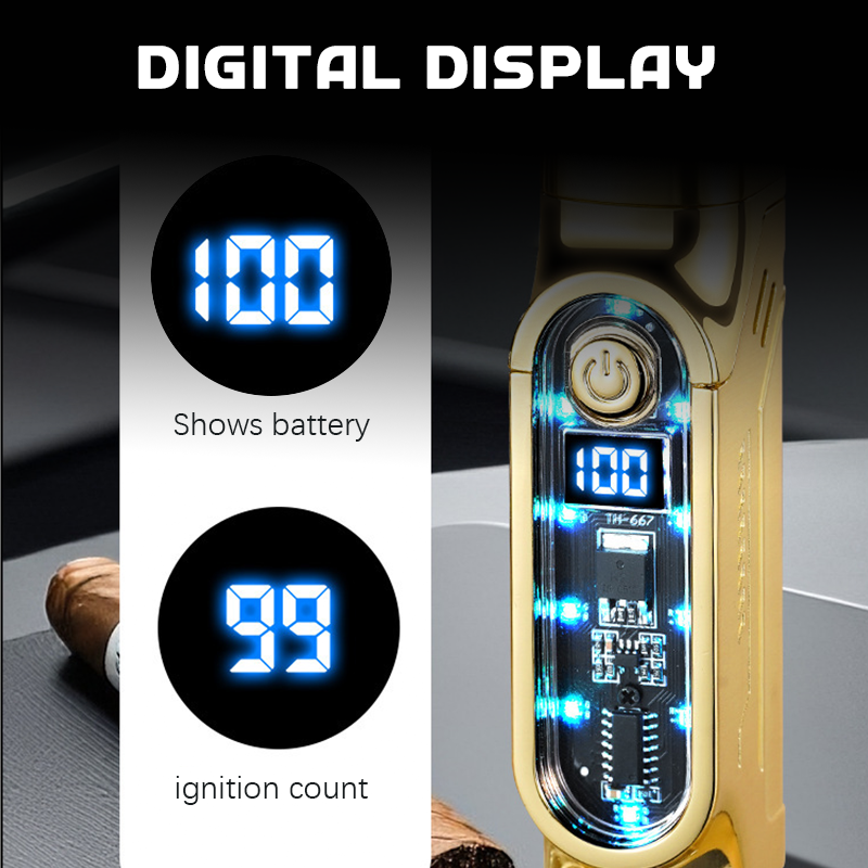 Triple flame refillable cigar lighter