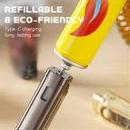 Triple flame refillable cigar lighter