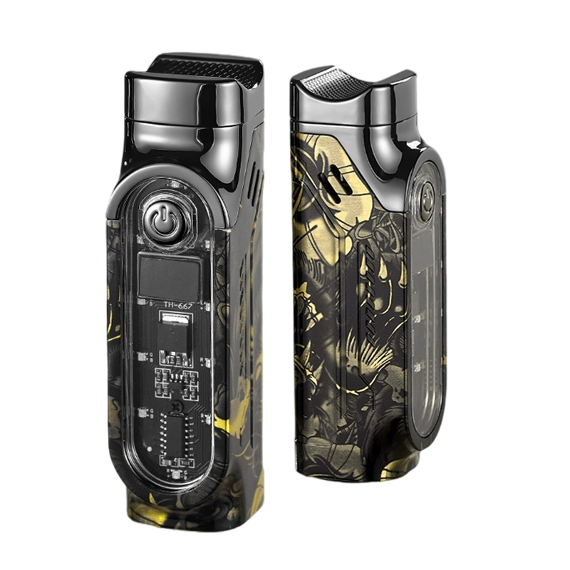 Triple flame refillable cigar lighter