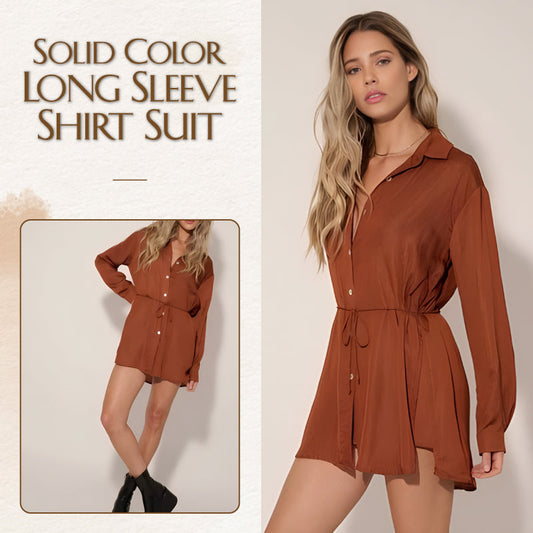 🧥 Women's Solid Shirt Suit Long-Sleeve – Simple and neat design, suitable for both workplace and casual wear.