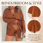 🧥 Women's Solid Shirt Suit Long-Sleeve – Simple and neat design, suitable for both workplace and casual wear.