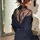 👗 Women's Elegant Mock Neck Dress – Lace Back, cleverly designed, midi length enhances proportions, suitable for both dating and commuting with elegance.