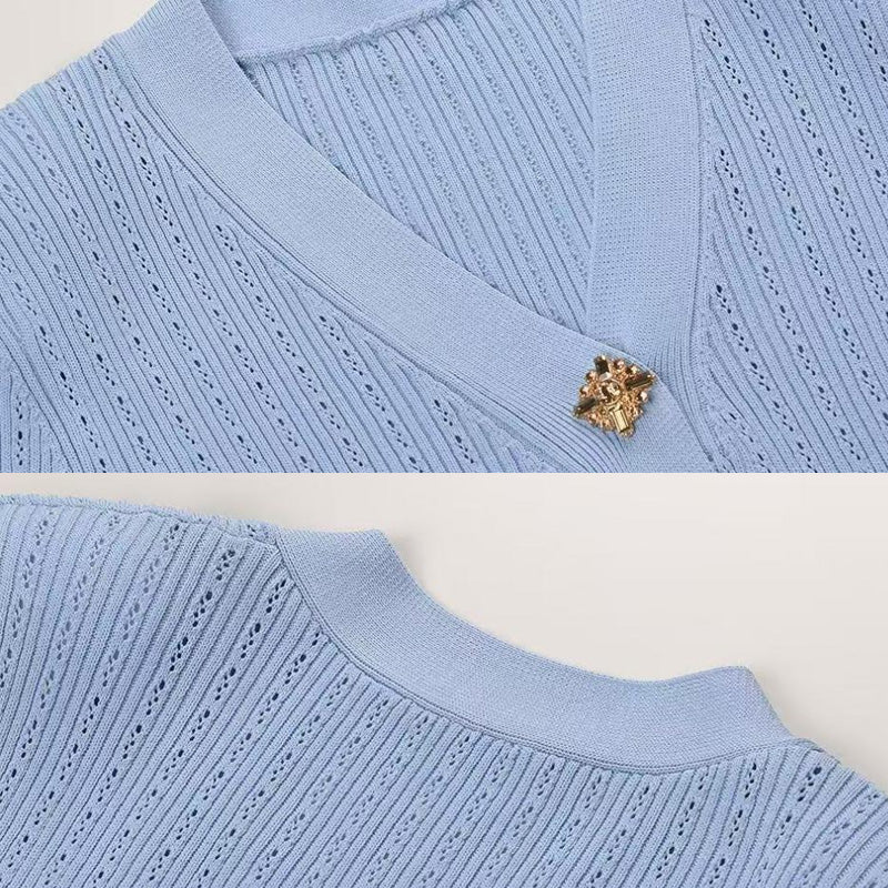 ✨Bestie-Approved Knit Waist-Cinching Top & Mermaid Skirt Set – Chic Party Look✨