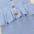 ✨Bestie-Approved Knit Waist-Cinching Top & Mermaid Skirt Set – Chic Party Look✨