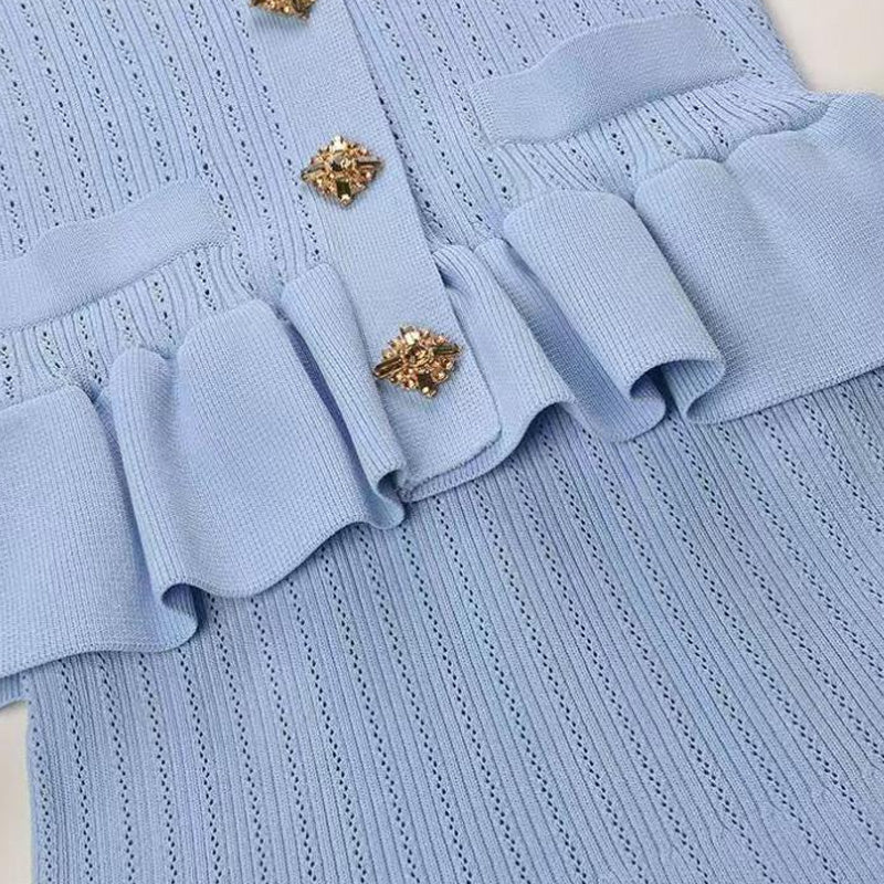 ✨Bestie-Approved Knit Waist-Cinching Top & Mermaid Skirt Set – Chic Party Look✨