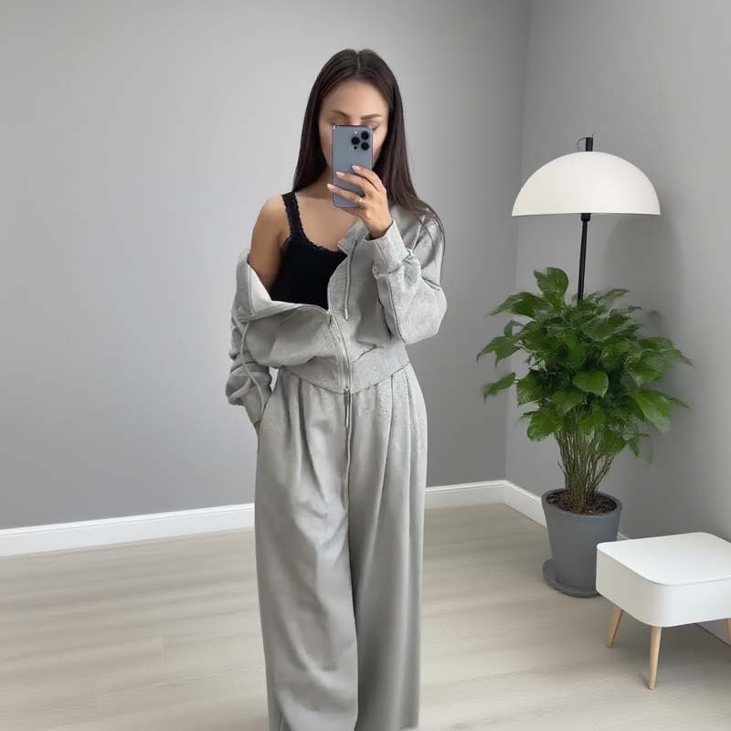 ✨Women’s Casual Zip Up 2-Piece Set – Effortless Style + All-Day Comfort