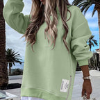 ✨Women's Long Sleeve Sweatshirt Dress – Pullover Style + Zipper Slit, Soft Casual Vibe for Fall/Winter