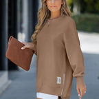 ✨Women's Long Sleeve Sweatshirt Dress – Pullover Style + Zipper Slit, Soft Casual Vibe for Fall/Winter