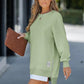 ✨Women's Long Sleeve Sweatshirt Dress – Pullover Style + Zipper Slit, Soft Casual Vibe for Fall/Winter