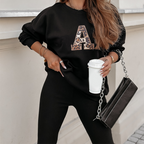 ✨Casual Women's Letter Print Loungewear Set – Cozy Top & Pants for Home & Street Style